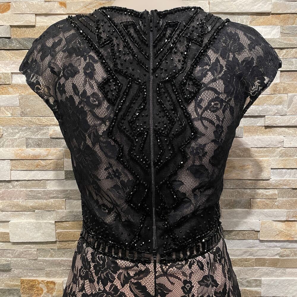 Morilee Madeline Gardner 2 Pc Beaded Black Lace Dress 6 | Mini Prom Cocktail - Picture 9 of 16